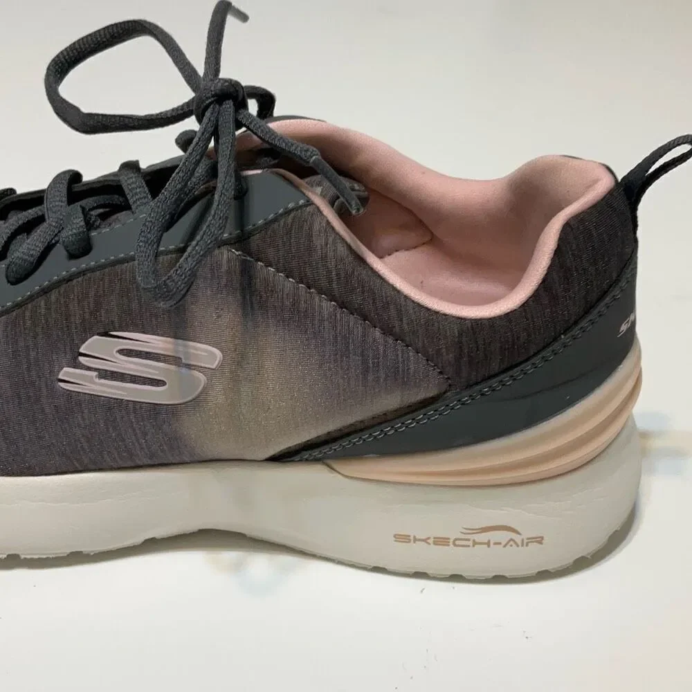 Skechers Skech-Air Grey and Pink Sneakers, 9. Memory Foam